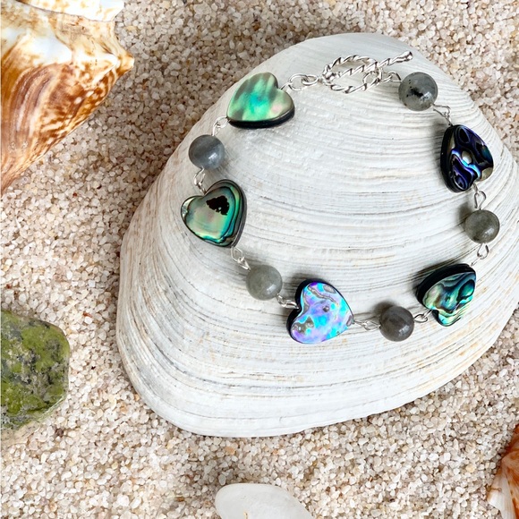 Abalone & Gemstone Beaded Bracelet - Picture 7 of 8